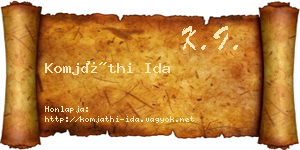 Komjáthi Ida névjegykártya