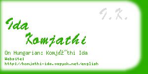 ida komjathi business card